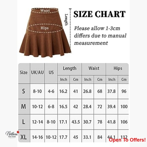 Faux Suede Split High Waist Mini Skirt A-Line Pleated - Picture 4 of 6